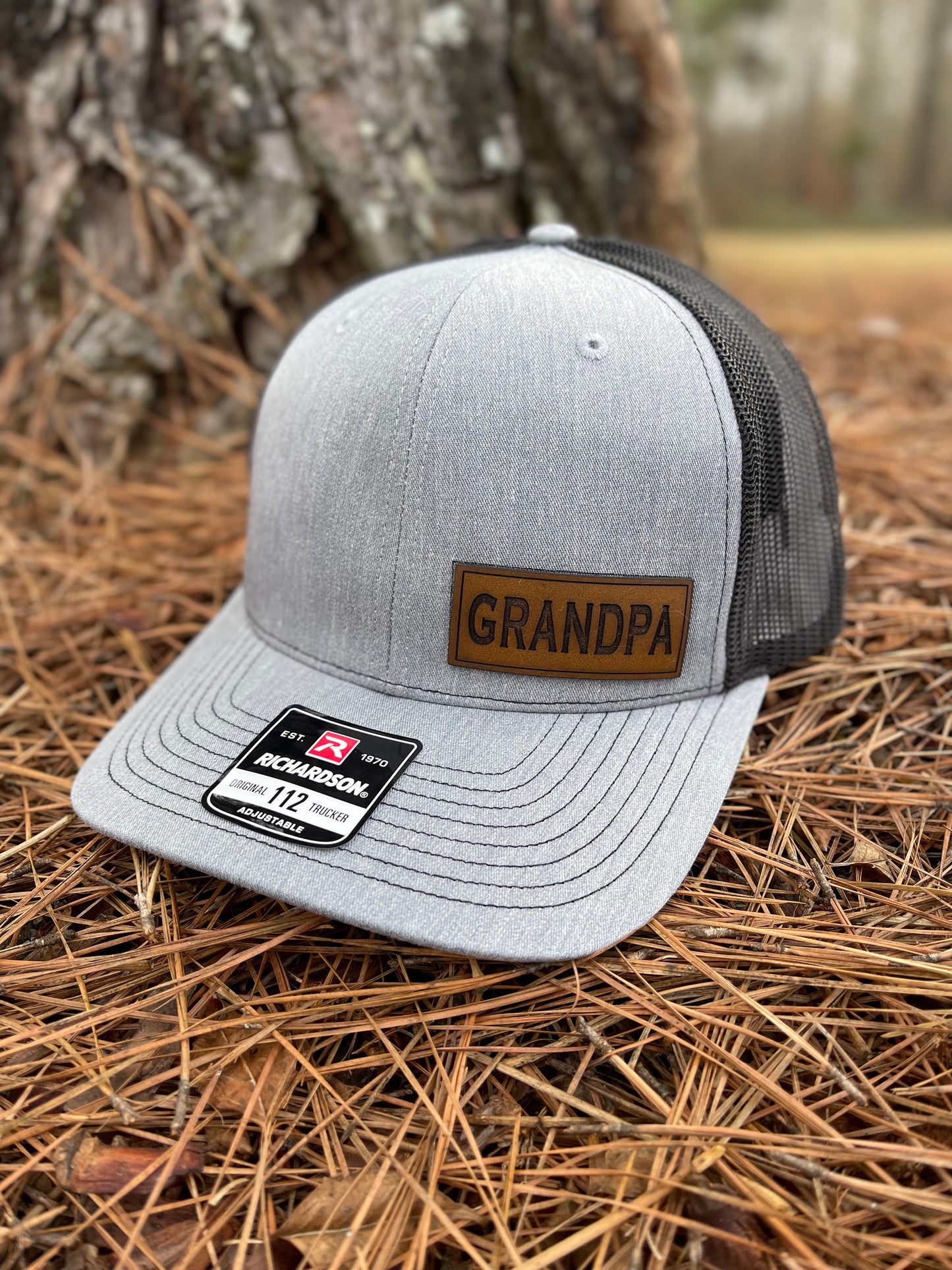 Grandpa Patch Hat - Heather Gray/Black