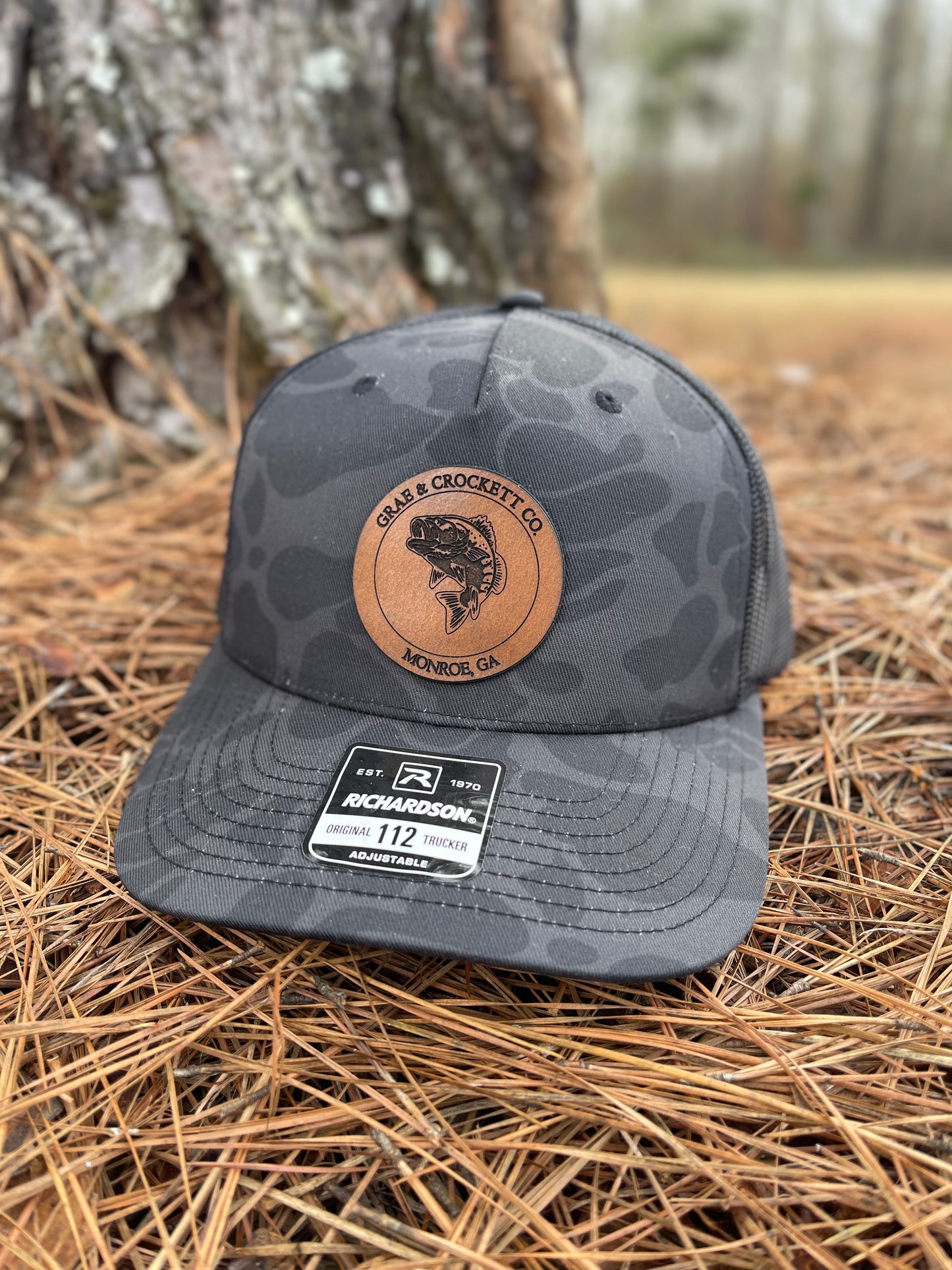 G&C Fish Patch Hat - 5 Panel - Sable Duck Camo